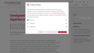 
                            12. Development of an Evidence-Based Algorithm in WES ... - Centogene