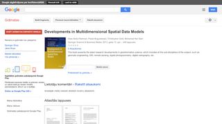 
                            10. Developments in Multidimensional Spatial Data Models