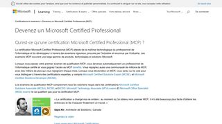
                            2. Devenir Microsoft Certified Professional | MCP | Microsoft