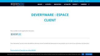 
                            2. Deveryware : Espace clients, site dédié et actualités produits