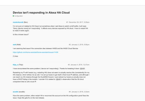 
                            6. Device isn't responding in Alexa HA Cloud - Home Assistant Community