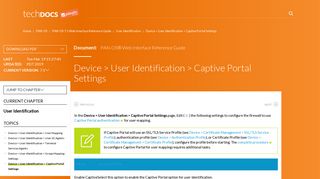 
                            3. Device > User Identification > Captive Portal Settings