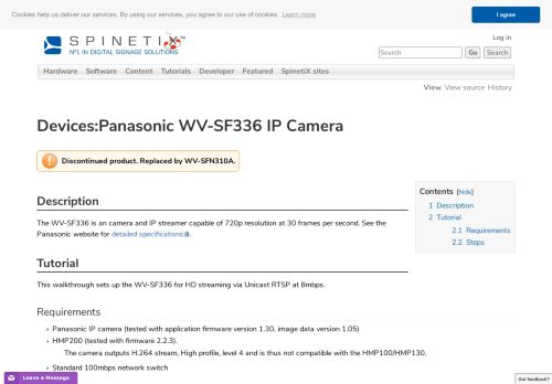 
                            12. Devices:Panasonic WV-SF336 IP Camera - SpinetiX Support Wiki