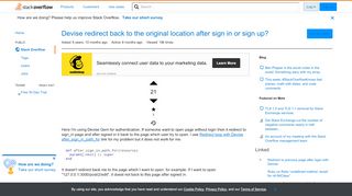 
                            11. Devise redirect back to the original location after sign in or ...