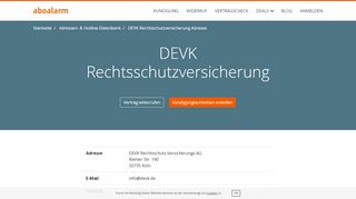 
                            6. DEVK Rechtsschutzversicherung Kontaktdaten - Aboalarm