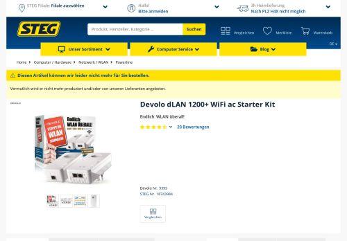 
                            12. Devolo dLAN 1200+ WiFi ac Starter Kit online kaufen oder in 15 ...