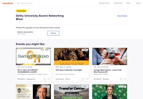 
                            13. DeVry University Alumni Networking Mixer Tickets, Tue, Sep 18, 2018 ...