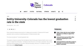 
                            6. DeVry University-Colorado has the lowest graduation rate ...