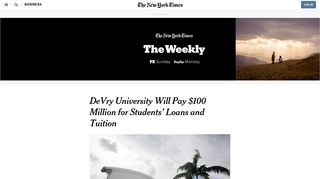 
                            9. DeVry University Will Pay $100 Million for Students' Loans and Tuition ...