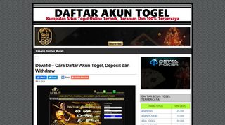 
                            12. Dewi4d – Cara Daftar Akun Togel, Deposit dan Withdraw | DAFTAR ...