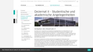 
                            7. Dezernat II - Studentische und Akademische Angelegenheiten