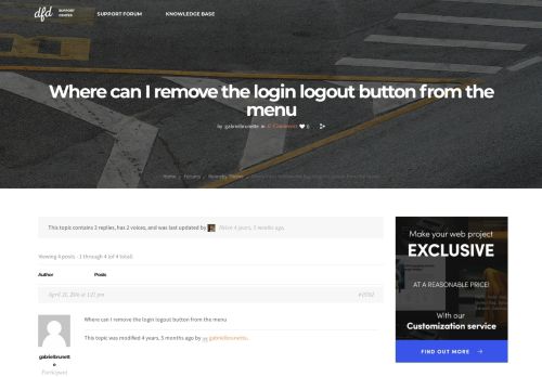
                            4. DFD Support | Topic: Where can I remove the login logout button ...