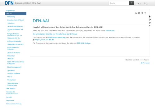 
                            6. DFN-AAI: Dokumentation