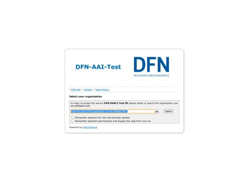 
                            13. DFN-AAI-Test - DFN Test SP, SAML2.0-Support