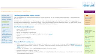 
                            5. DFNconf: Webkonferenzdienst über Adobe Connect