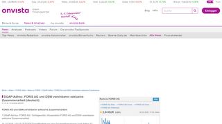 
                            12. DGAP-Adhoc: FORIS AG und DSW vereinbaren exklusive ... - OnVista