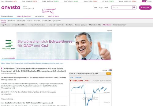 
                            10. DGAP-News: DEMA Deutsche Mikroapartment AG: Aus ... - OnVista