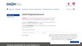 
                            9. DGIM e.V.: Die Fachgesellschaft für Internisten Mitglieder Login