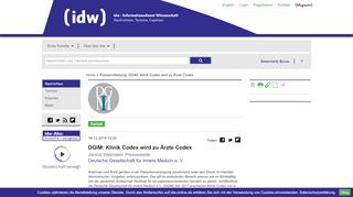 
                            13. DGIM: Klinik Codex wird zu Ärzte Codex - IDW Online