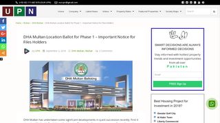 
                            12. DHA Multan Location Ballot for Phase 1 - Notice for Files ...