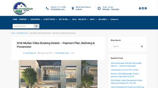 
                            7. DHA Multan Villas Booking Details - Payment Plan, ...