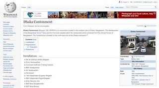 
                            11. Dhaka Cantonment - Wikipedia