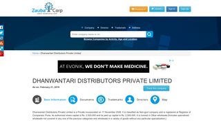 
                            5. DHANWANTARI DISTRIBUTORS PRIVATE LIMITED - Company ...