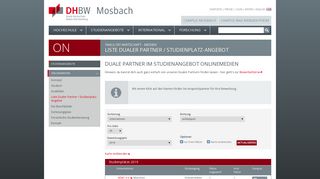 
                            8. DHBW Mosbach :: Studienangebote › Onlinemedien › Liste Dualer ...