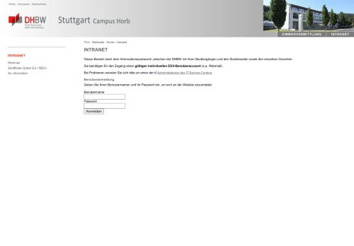 
                            10. DHBW Stuttgart Campus Horb: Intranet