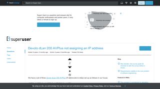 
                            10. dhcp - Devolo dLan 200 AVPlus not assigning an IP address - Super User