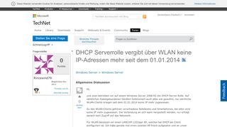 
                            7. DHCP Serverrolle vergibt über WLAN keine IP-Adressen mehr seit dem ...