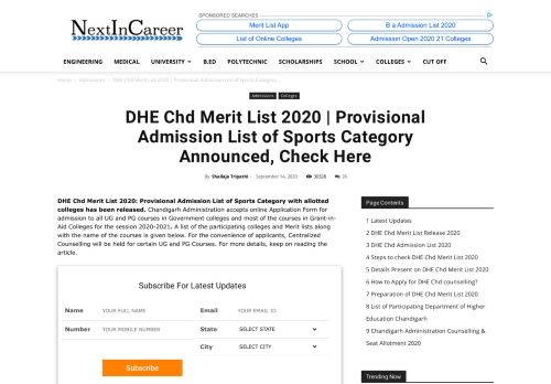 
                            13. DHE Chd Merit List 2019, Steps to download the Merit List