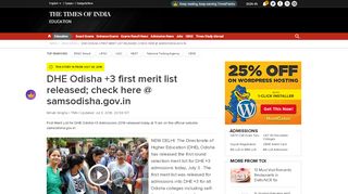 
                            9. DHE Odisha +3 first merit list released; check here @ samsodisha.gov ...
