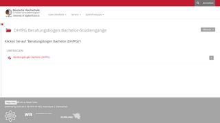 
                            13. DHfPG Beratungsbogen Bachelor-Studiengänge - Erreichbarkeit ...