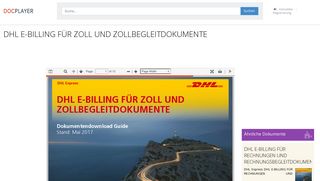 
                            8. DHL E-BILLING FÜR ZOLL UND ZOLLBEGLEITDOKUMENTE - PDF