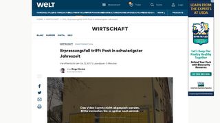 
                            9. DHL: Erpressungsfall trifft Post in schwierigster Jahreszeit - WELT