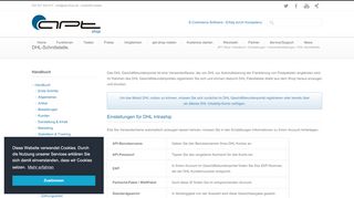 
                            7. DHL Intraship / DHL-Geschäftskundenportal Einstellungen • APT Shop