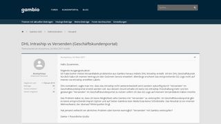 
                            5. DHL Intraship vs Versenden (Geschäftskundenportal) | Gambio Forum ...