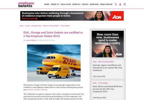
                            11. DHL, Orange and Saint-Gobain are certified as a ... - Employee Benefits