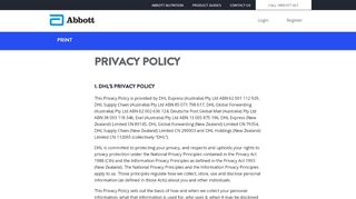 
                            8. DHL Privacy Policy - Abbott HENS