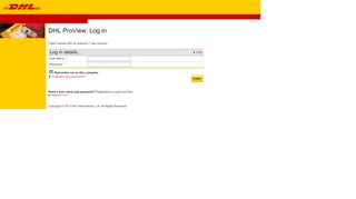 
                            4. DHL ProView: Log in