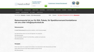 
                            8. DHL-Retourenportal - Aqualuxbad