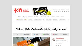
                            8. DHL schließt Online-Marktplatz Allyouneed - t3n
