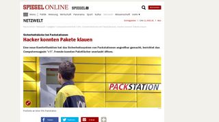 
                            11. DHL: Sicherheitslücke bei Packstationen, Hacker konnten Pakete ...