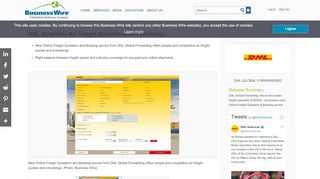 
                            13. DHL Simplifies Air Freight Quotations and Bookings | Business Wire