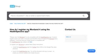 
                            11. DHS Group | How do I register my Movband 4 using the...