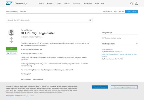 
                            11. DI API - SQL Login failed - archive SAP