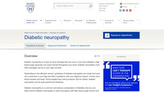 
                            7. Diabetic neuropathy - Symptoms and causes - Mayo Clinic
