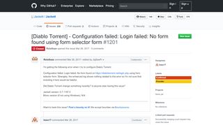 
                            13. [Diablo Torrent] - Configuration failed: Login failed: No form found ...
