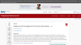 
                            6. Diagnosis and management of chronic pancreatitis | Postgraduate ...